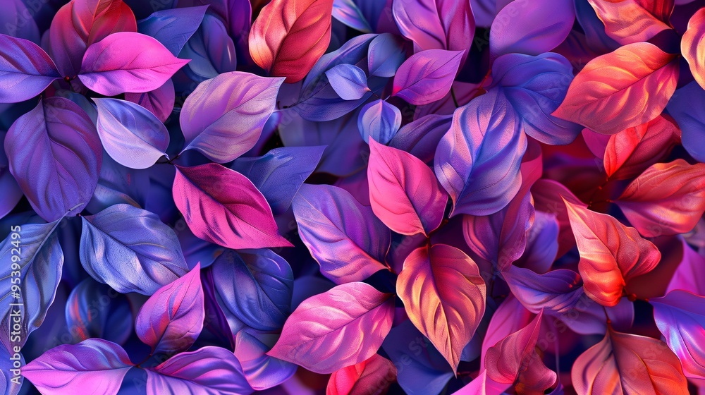 Abstract leaves background, a pattern that echoes nature's colors. Colorful plant texture, a representation of leaf design. Abstract leaves background, a pattern that echoes nature's colors. Colorful plant texture, a representation of leaf design.