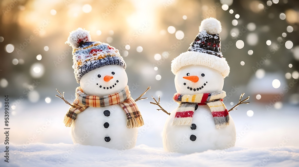 snowman on the background snowman on the background
