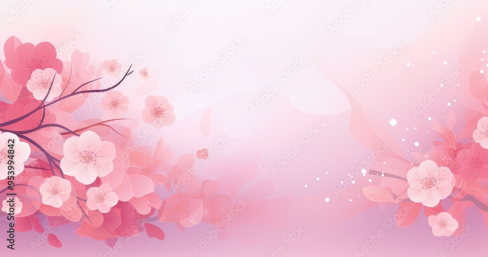 A soft, pastel-colored background featuring blooming flowers and leaves, perfect for spring-themed designs or invitations. A soft, pastel-colored background featuring blooming flowers and leaves, perfect for spring-themed designs or invitations.