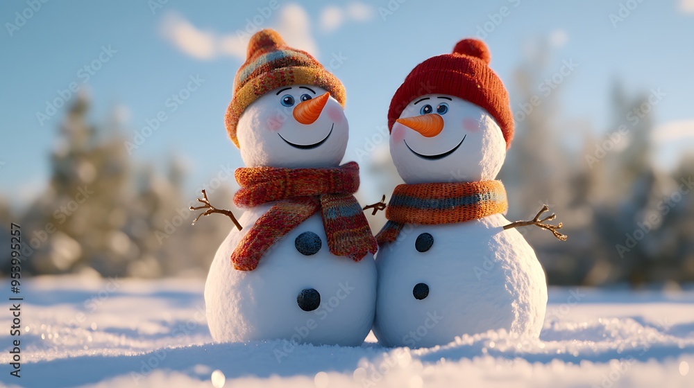 Obraz premium snowman on the snow