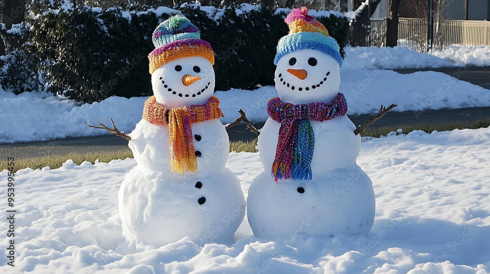 Obraz premium snowman on the snow