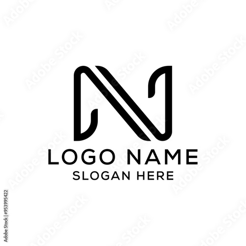 N logo letter design . NN logo monogram initials letter concept. N, NN icon logo design