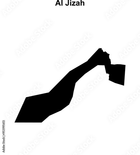 Al Jizah governorate blank outline map