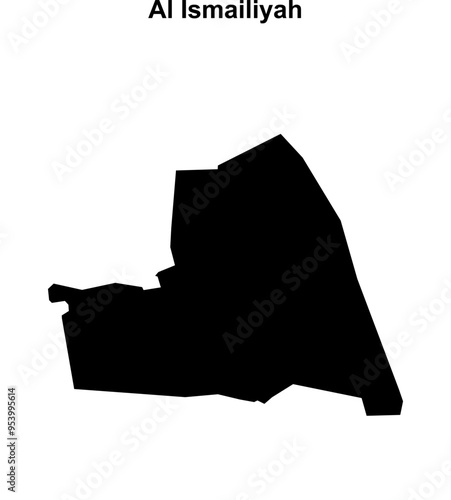 Al Ismailiyah governorate blank outline map photo