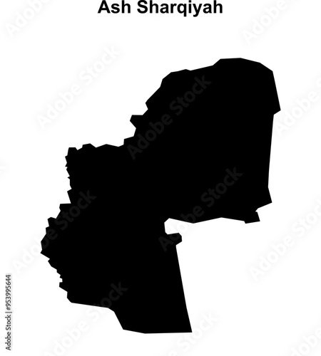 Ash Sharqiyah governorate blank outline map