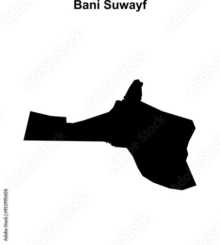 Bani Suwayf governorate blank outline map