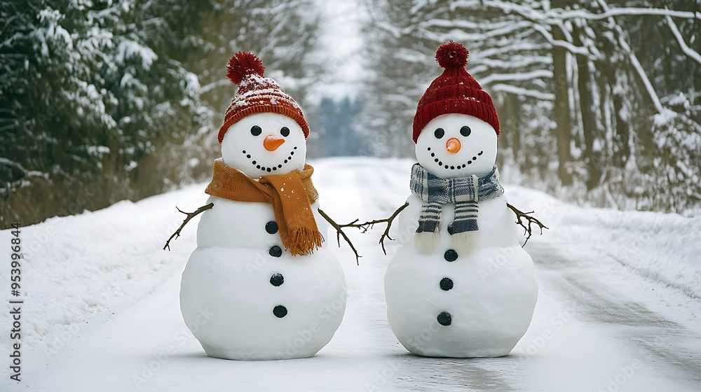 snowman on the snow snowman on the snow