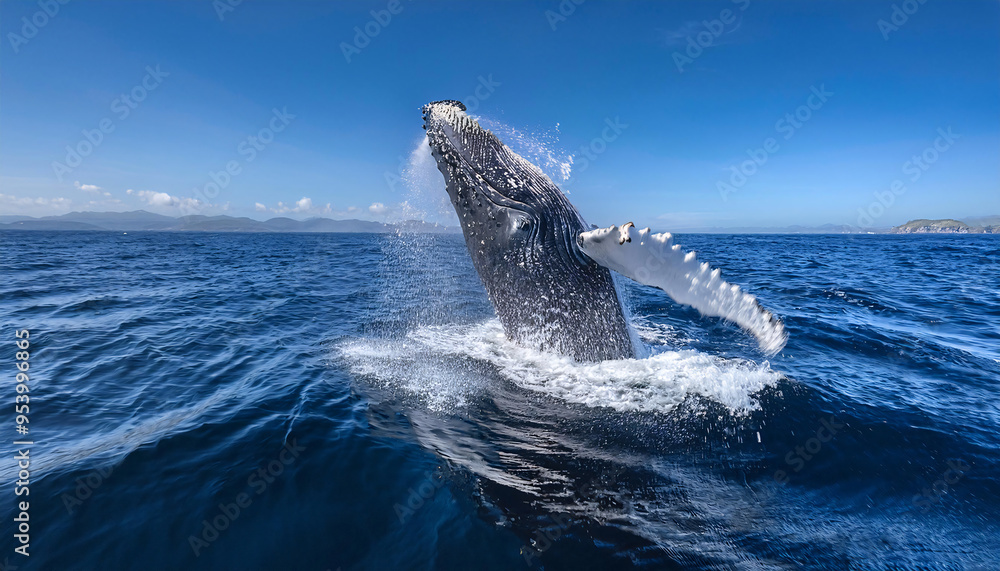 Fototapeta premium Majestic Whale Tail in the Ocean