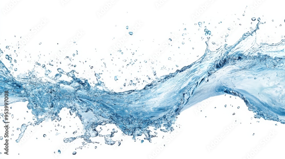 Blue Water Splash with Bubbles. Blue Water Splash with Bubbles.