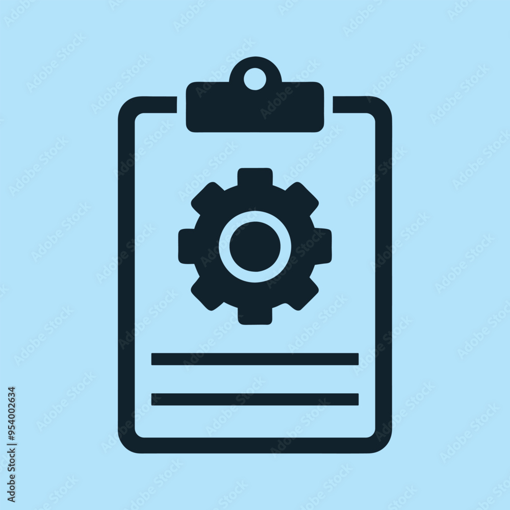 A Clipboard and Gear Setting User Manual Technical Support Flat Icon A Clipboard and Gear Setting User Manual Technical Support Flat Icon