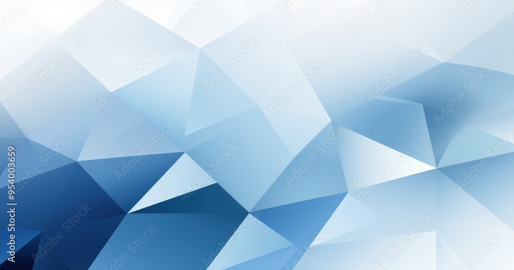 Fototapeta premium A geometric abstract background featuring various shades of blue in a triangular pattern, ideal for design projects.