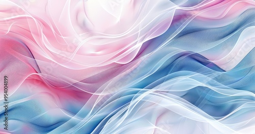 A soft, flowing abstract design featuring pastel colors in waves, creating a serene and calming visual effect.