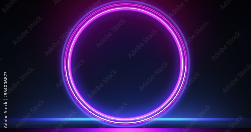 A vibrant neon circle against a dark background, creating a modern and dynamic visual effect. A vibrant neon circle against a dark background, creating a modern and dynamic visual effect.