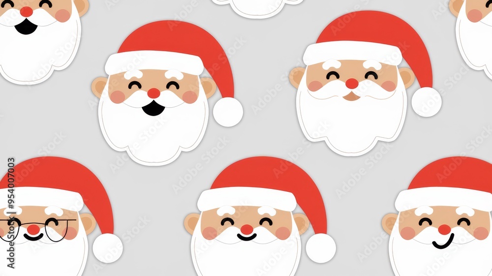 Santa Claus Clipart Set on White Background Santa Claus Clipart Set on White Background