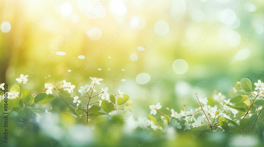 A serene nature scene featuring soft-focus flowers and greenery illuminated by warm sunlight, evoking tranquility and beauty. A serene nature scene featuring soft-focus flowers and greenery illuminated by warm sunlight, evoking tranquility and beauty.