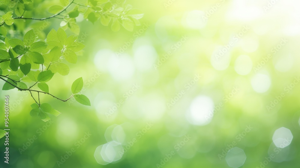 A serene background featuring green leaves and soft bokeh, ideal for nature-themed designs. A serene background featuring green leaves and soft bokeh, ideal for nature-themed designs.
