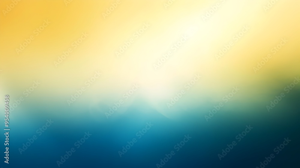 Naklejka premium Elegant Gradient Background with Seamless Transitions Between Yellow and Blue Tones Offering Ample Space for Overlay Text or Graphic Elements in a Modern Digital Design