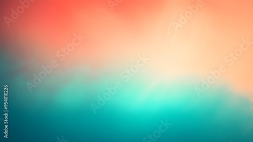 Elegant Gradient Background with Smooth Transitions Between Teal and Red Orange Shades Providing Ample Space for Overlay Text or Graphic Elements in Modern Minimalist Design