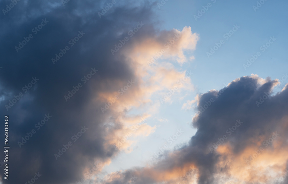 Beautiful tender sunrise sky with clouds. Sky background. Beautiful tender sunrise sky with clouds. Sky background.
