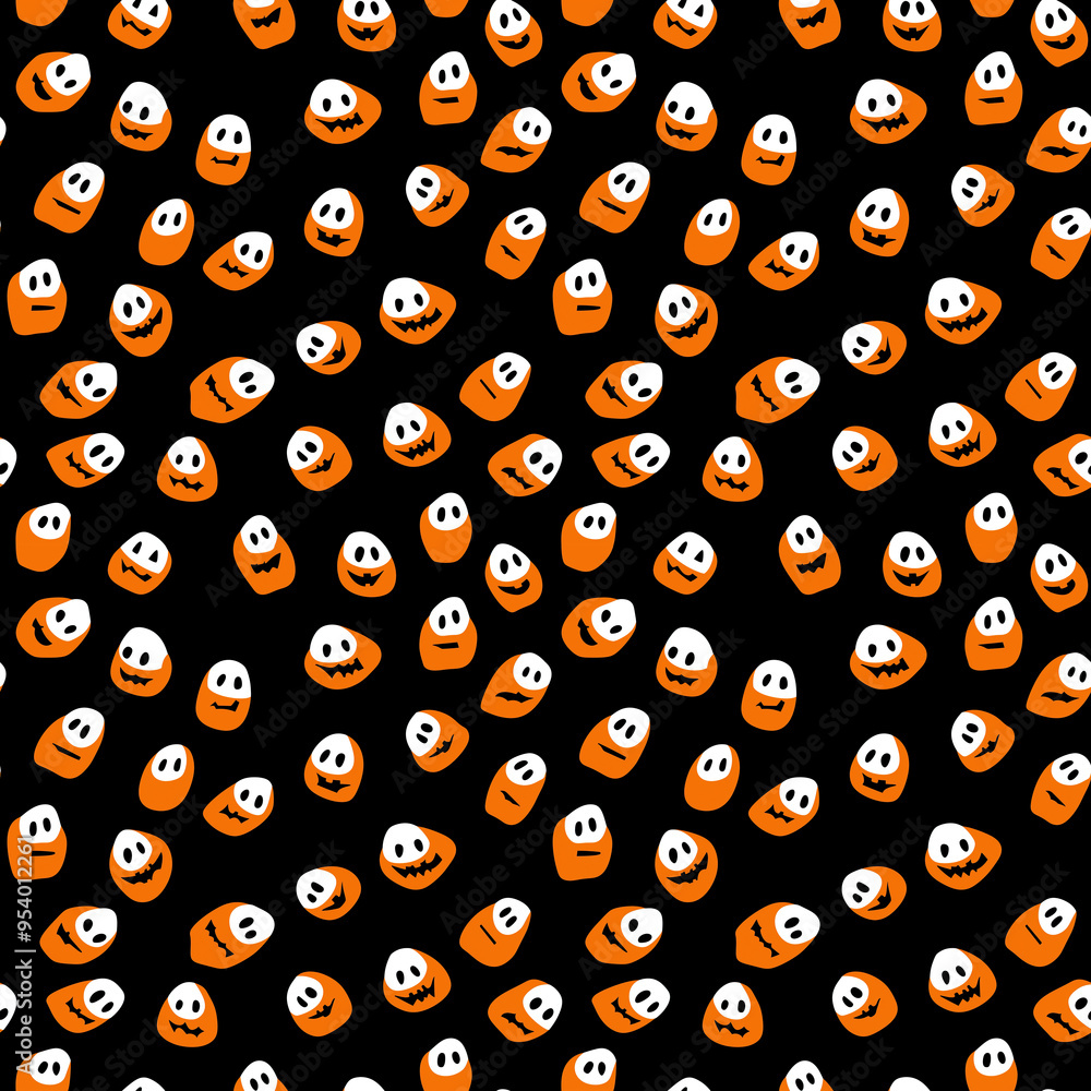 Halloween seamless cute candy monsters pattern Halloween seamless cute candy monsters pattern