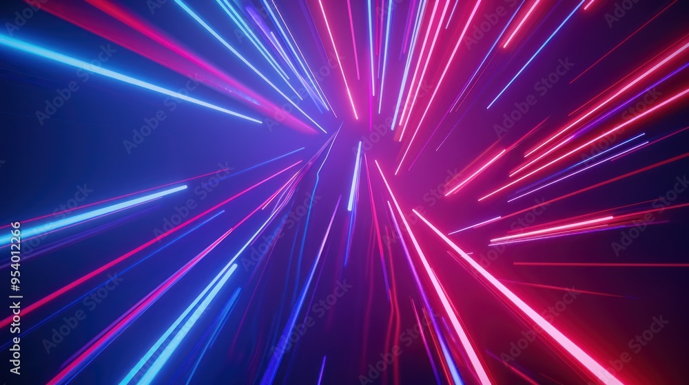 Obraz premium Neon Lights Burst Abstract Background