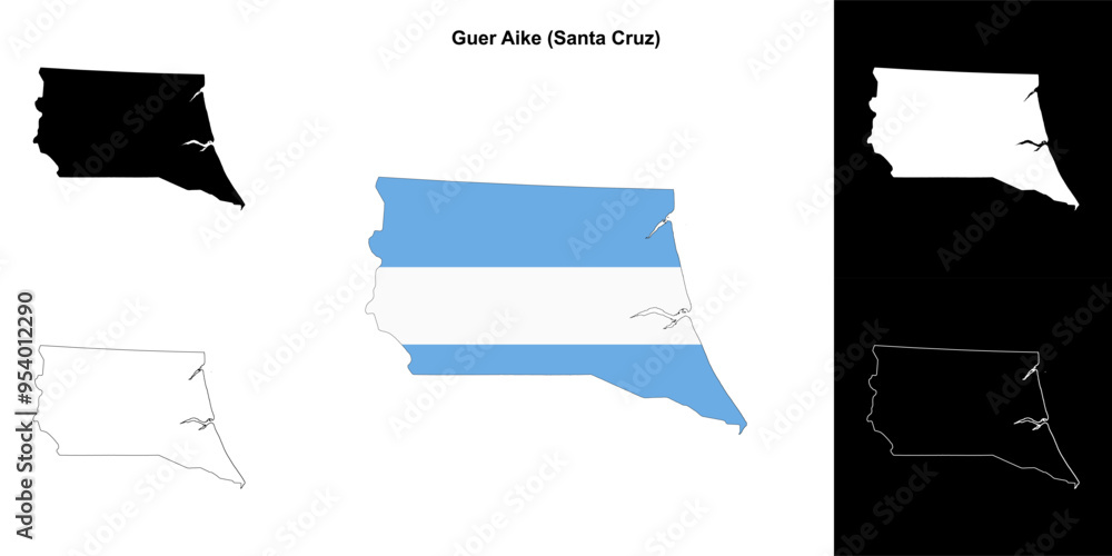 Guer Aike department (Santa Cruz) outline map set Guer Aike department (Santa Cruz) outline map set