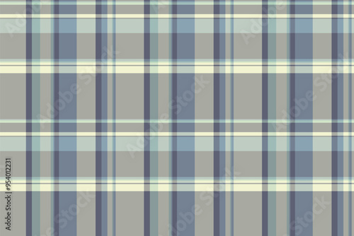 Curtain check seamless textile, commerce fabric background tartan. Ornament pattern vector plaid texture in pastel and grey colors.