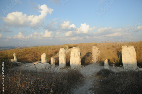 Canaanite Standing Stones at Tel Gezer. Israel.
