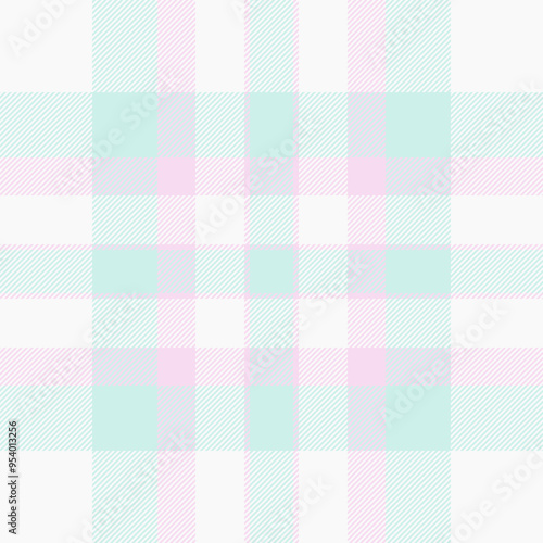 London plaid fabric background, 1940s vector seamless check. Romance pattern texture tartan textile in light and white colors.