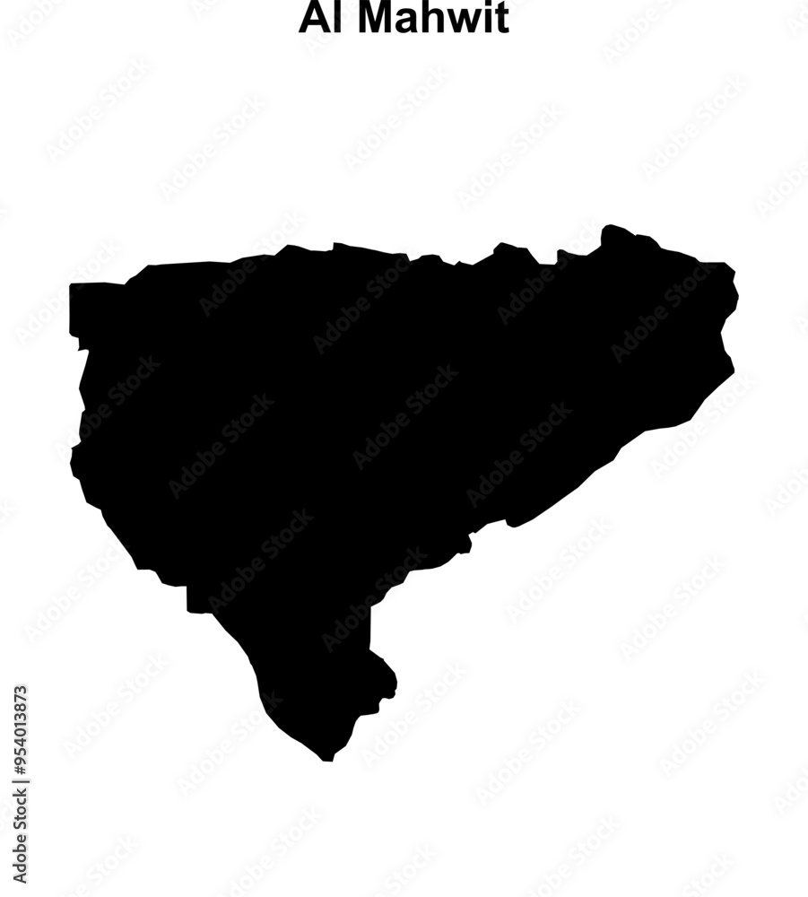 Al Mahwit governorate blank outline map Al Mahwit governorate blank outline map