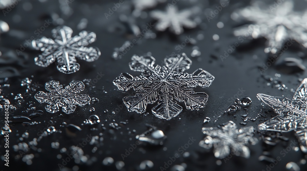 A delicate snowflake, captured in stunning detail, rests on a dark background. A delicate snowflake, captured in stunning detail, rests on a dark background.