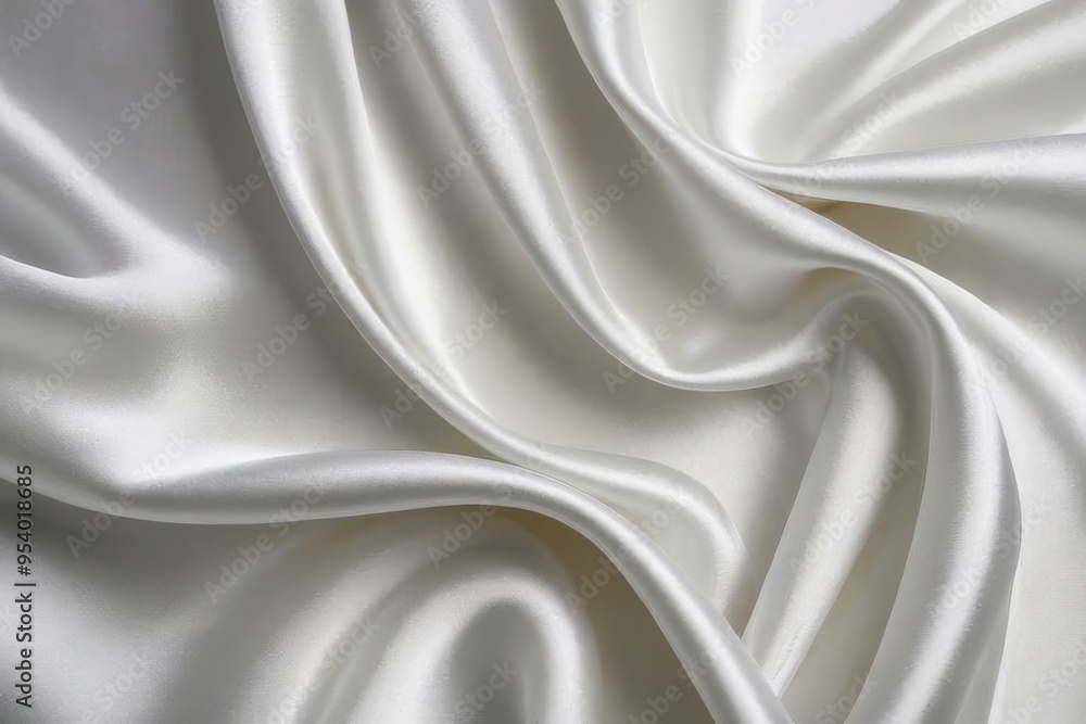 Smooth elegant white silk or satin luxury cloth texture can use as wedding background. Luxurious background design.