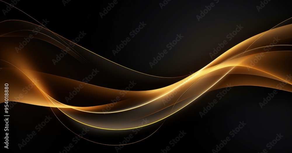 A smooth, flowing abstract design featuring golden curves on a dark background, ideal for backgrounds or digital art. A smooth, flowing abstract design featuring golden curves on a dark background, ideal for backgrounds or digital art.