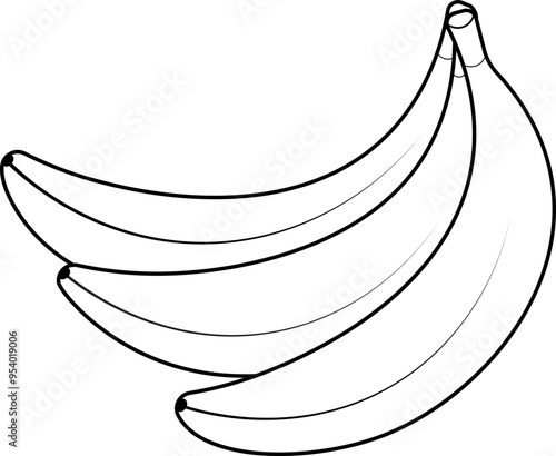 Bunch of bananas, coloring page for kids