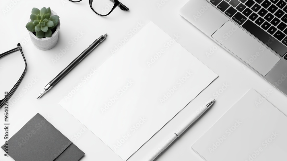 Notebook and pen on the table mockup Notebook and pen on the table mockup