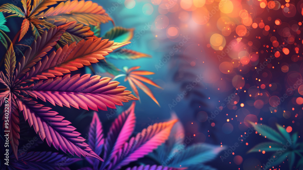 Tropical Cannabis Leaf Banner Tropical Cannabis Leaf Banner