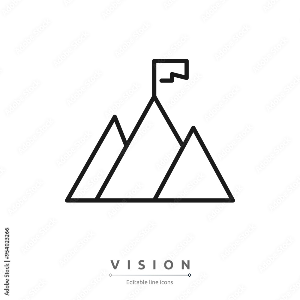 Vision line icon . Mission, Vision and Values of company with text. Company infographic Banner template. Modern flat icon design. Abstract icon. Purpose business concept. Vision line icon . Mission, Vision and Values of company with text. Company infographic Banner template. Modern flat icon design. Abstract icon. Purpose business concept.