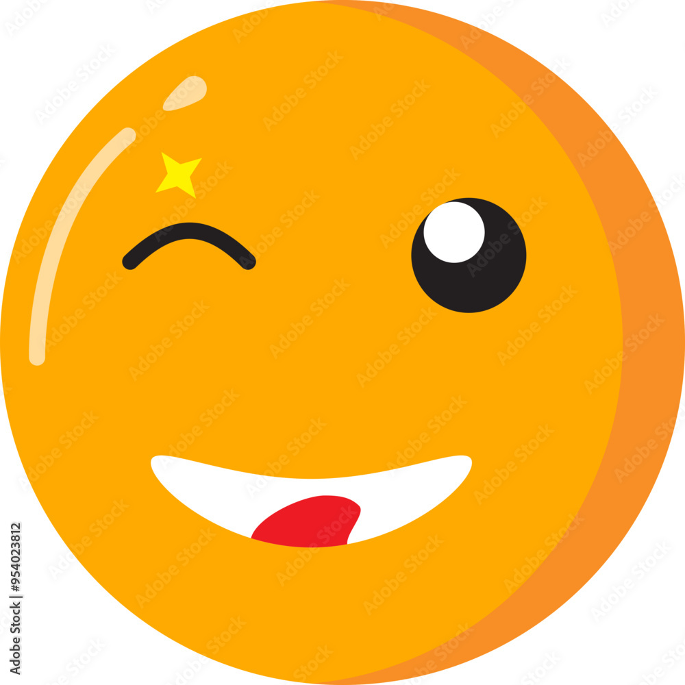 Fototapeta premium Wink Emoticon Expression