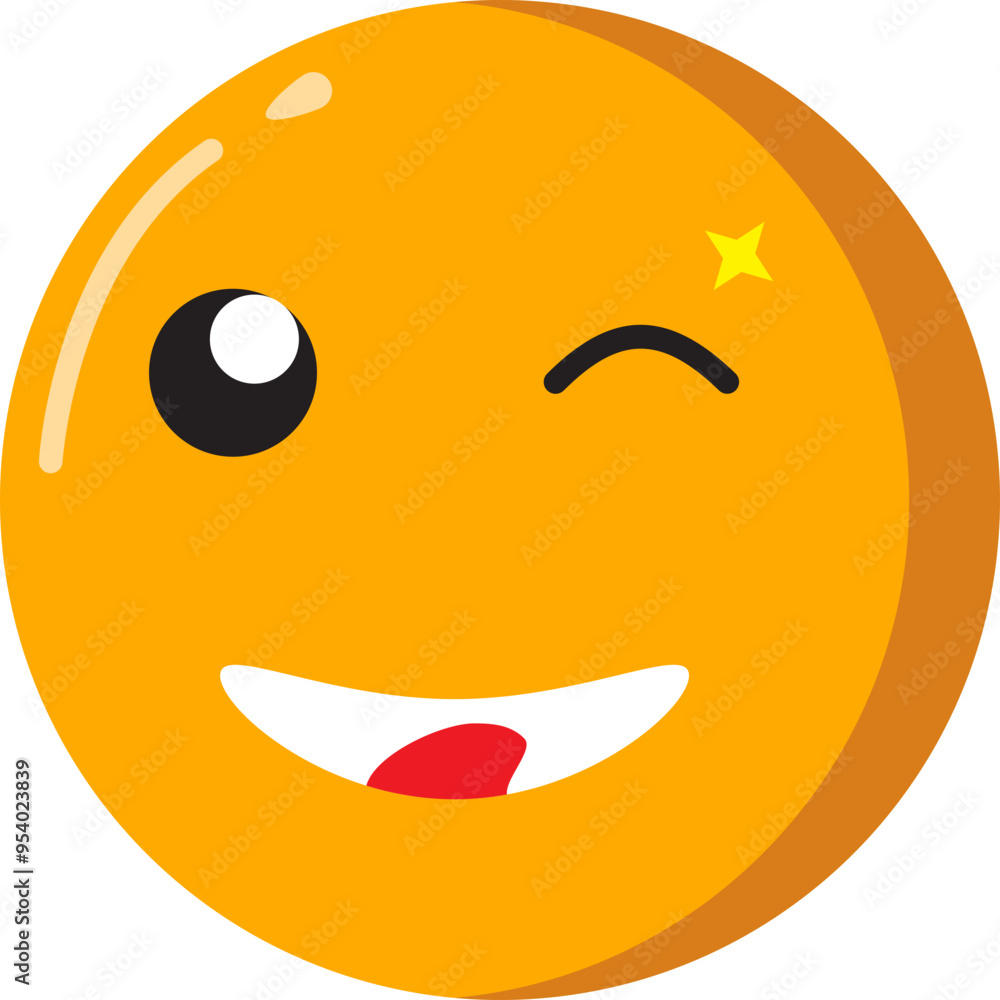 Fototapeta premium Wink Emoticon Expression