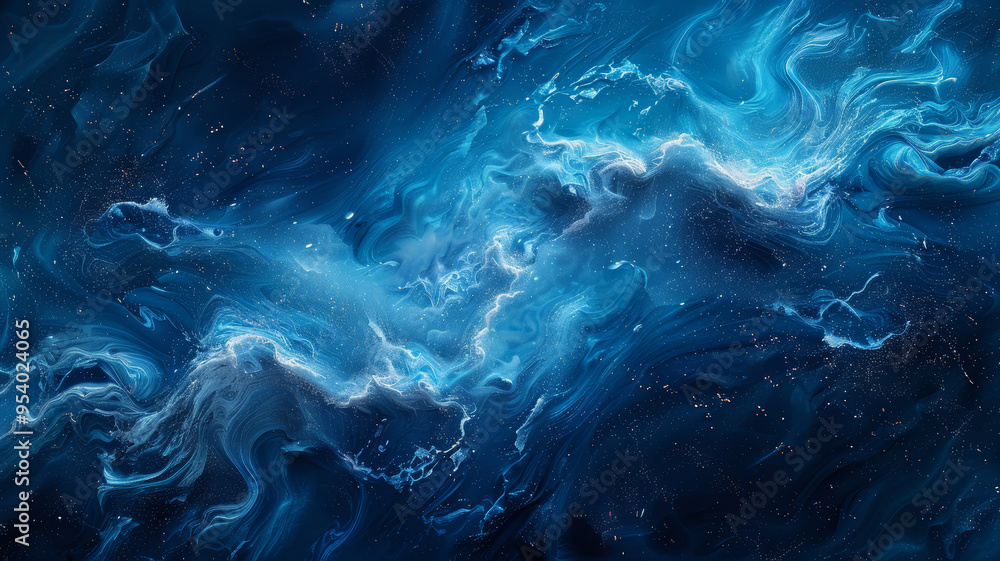 Deep Blue and Turquoise Flow