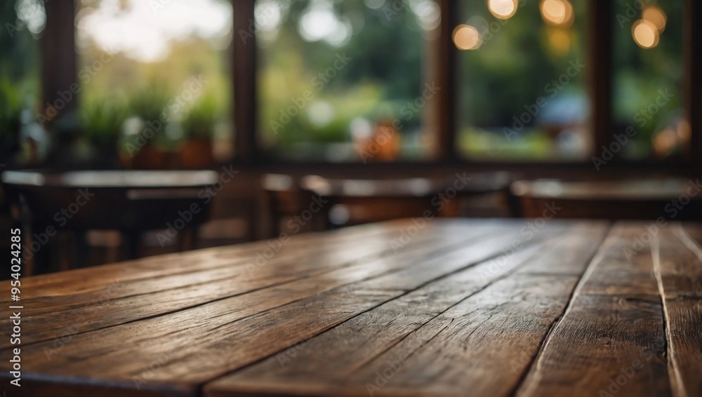Blurred wooden table with a softly blurred background for a cozy atmosphere. Blurred wooden table with a softly blurred background for a cozy atmosphere.