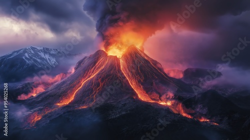 Eruption of the volcano