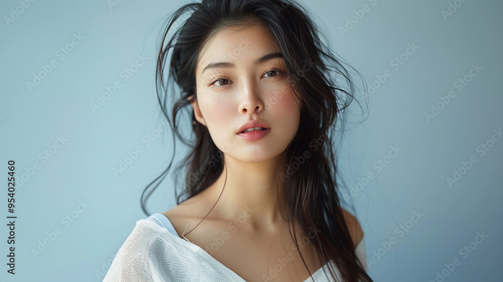 A beautiful Asian woman with flawless skin model studio shot A beautiful Asian woman with flawless skin model studio shot
