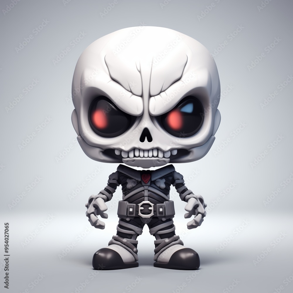 Spooky Skeleton Character Toy on White Background Spooky Skeleton Character Toy on White Background