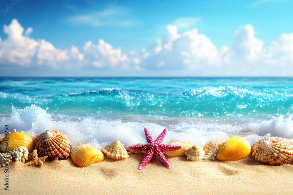 Obraz premium Gentle Waves and Sandy Beach View