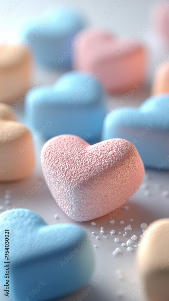 Assorted Pastel Marshmallows Background Assorted Pastel Marshmallows Background