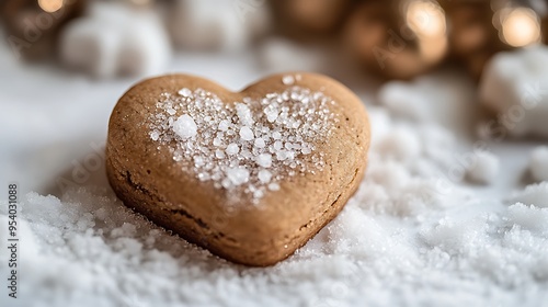 Heart-shaped Cookie Covered in Sugar Crystals