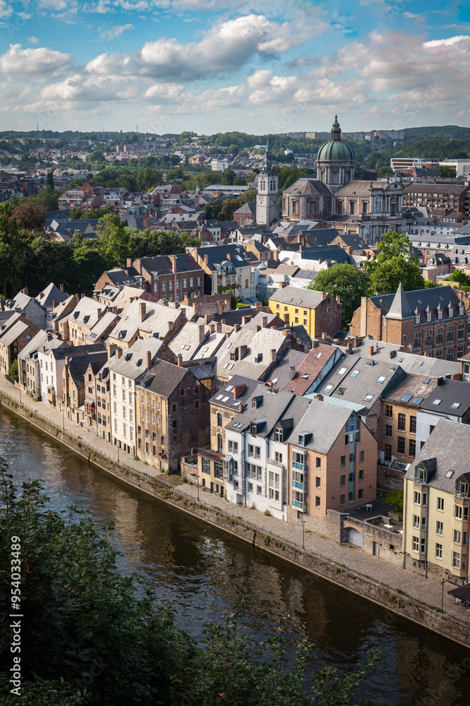 Fototapeta premium View from Citadel on Namur Old Town