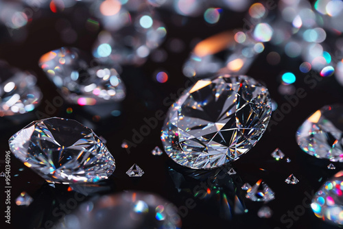 diamonds on black background