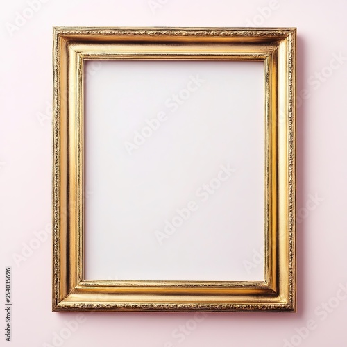 Wallpaper Mural Gold frame with a white background. An empty picture frame for painting or drawing on an isolated white background Torontodigital.ca